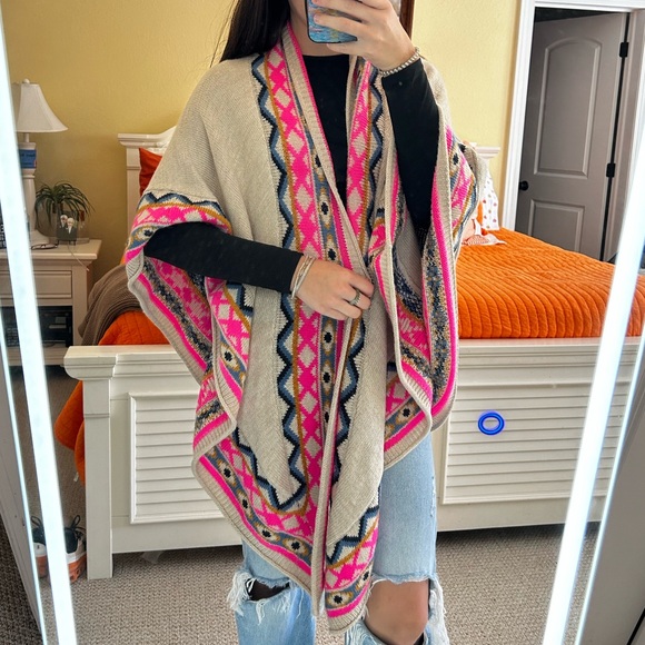 Mara Hoffman Evil Eye Shawl / poncho  Sz O/Z RARE - Picture 4 of 10